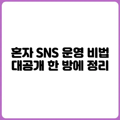외주 없이 SNS 혼자서 운영하는 팁 모음