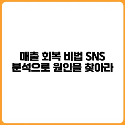 매출 부진? SNS 계정 분석으로 원인 찾기