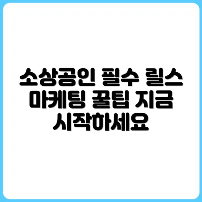소상공인을 위한 인스타 릴스 활용 전략